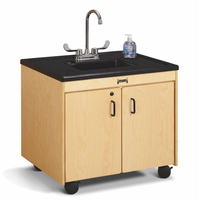 Portable Sink Handwashing Station, Birch, Child 26"H Counter