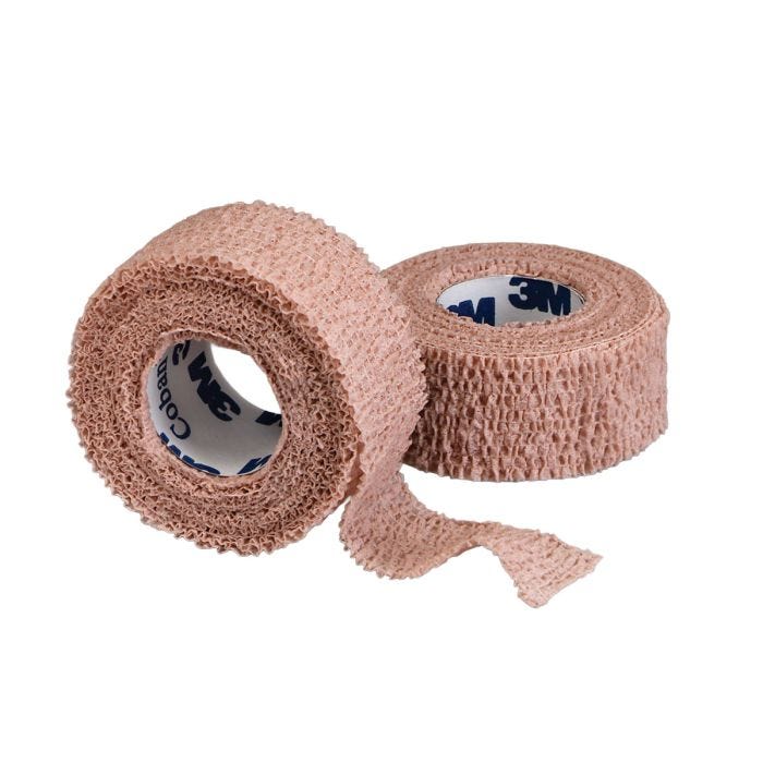 Front View of Solventum Coban™ Self-Adherent Wrap 1” x 5 yds Natural Front View of Solventum Coban™ Self-Adherent Wrap 1” x 5 yds Natural