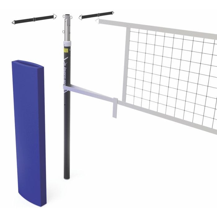 The Hybrid Steel Volleyball Net Center Upright System with Royal blue padding The Hybrid Steel Volleyball Net Center Upright System with Royal blue padding