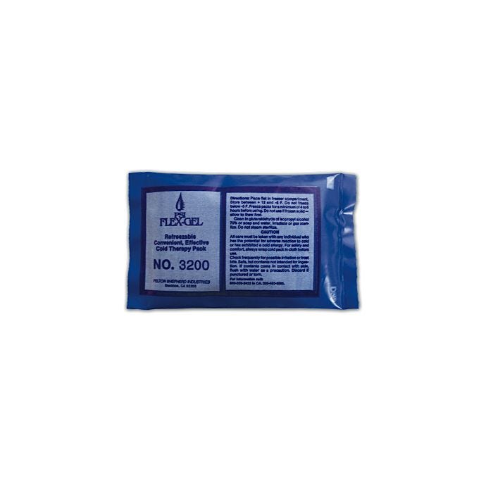 Front view of 3" x 5" Blue Ice Flex Gel Pack Front view of 3" x 5" Blue Ice Flex Gel Pack