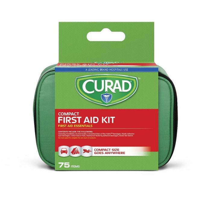 Front view of Curad Compact First Aid Kit with 75 items Front view of Curad Compact First Aid Kit with 75 items