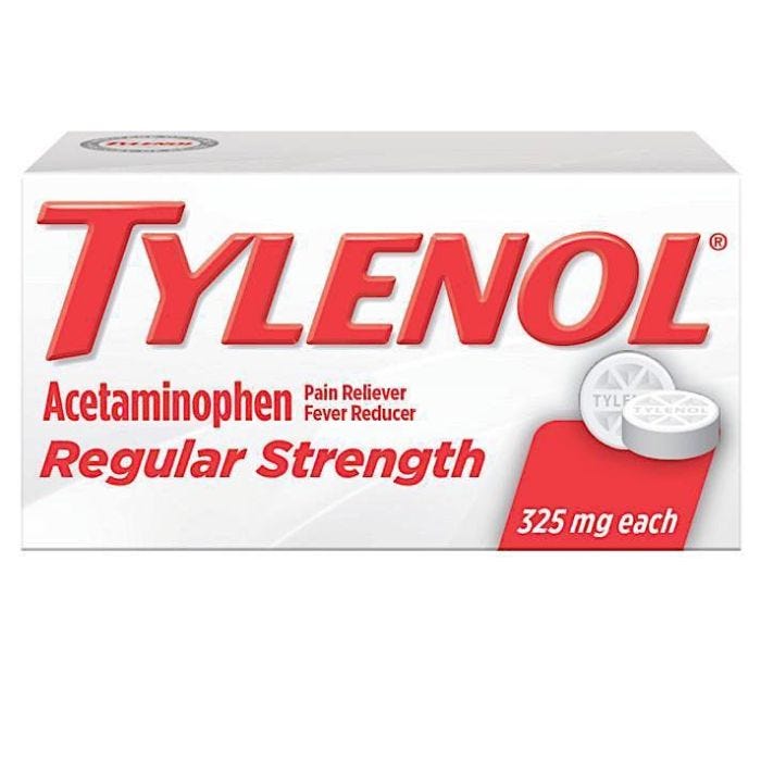 Tylenol Regular Strength Tablets - 325 mgs. 100/Bottle Tylenol Regular Strength Tablets - 325 mgs. 100/Bottle