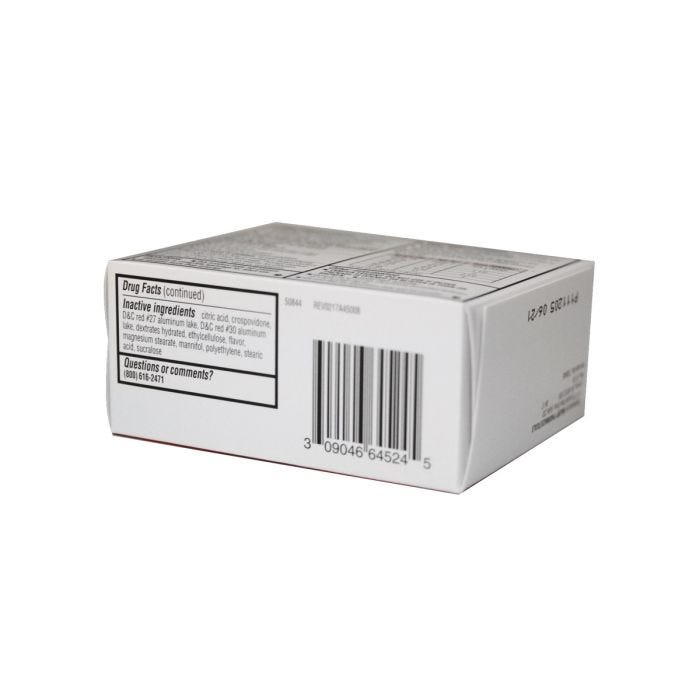Bottom view of package of 24 Children's Strength Chewable Tablets Acetaminophen (Compare to active ingredients of Tylenol)