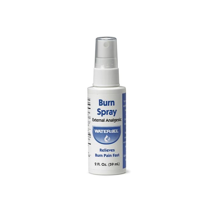 Front view of 2 oz. bottle of WATER-JEL Non-Aerosol First Aid Burn Spray Front view of 2 oz. bottle of WATER-JEL Non-Aerosol First Aid Burn Spray