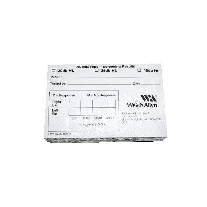  Recording Forms for Welch Allyn Audioscope 3 (55230) 100/Package