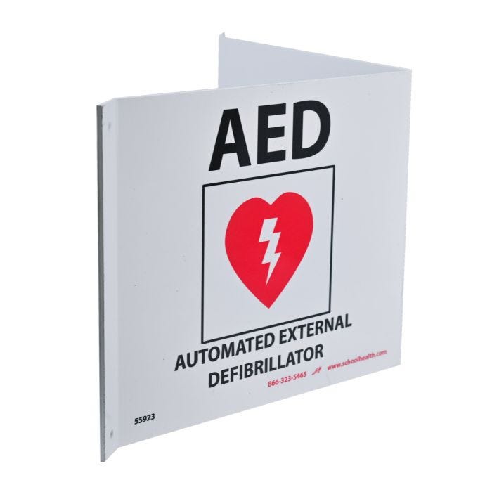 School Health Projection Style AED Wall Sign School Health Projection Style AED Wall Sign