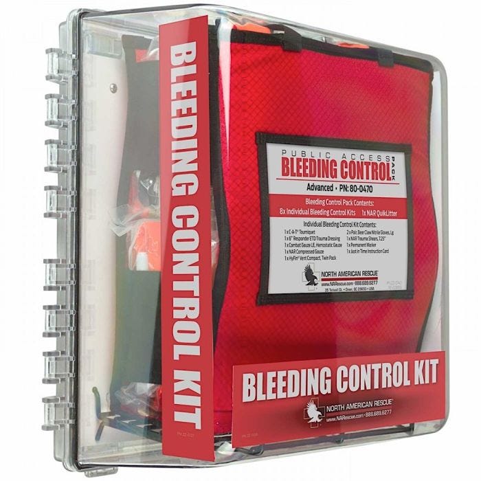 North American Rescue Public Access Bleeding Control Station, 8-Pack Vacuum Sealed - Advanced North American Rescue Public Access Bleeding Control Station, 8-Pack Vacuum Sealed - Advanced
