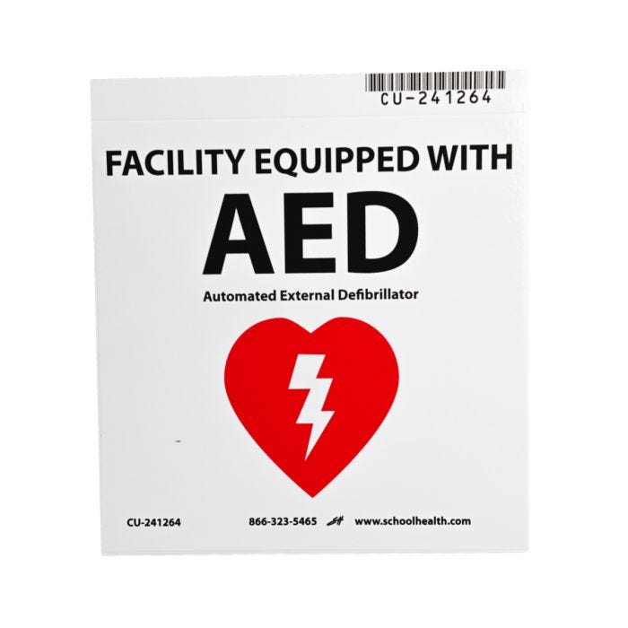 School Health AED Facility Sticker, 5"x5" School Health AED Facility Sticker, 5"x5"
