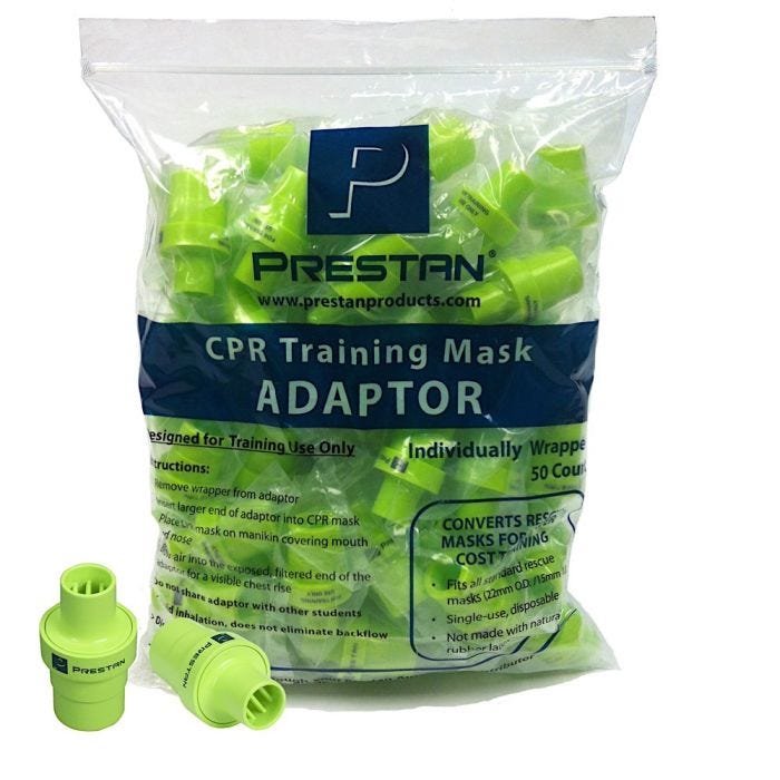 Prestan CPR Mask Adapter - Adult, 50/Bag Prestan CPR Mask Adapter - Adult, 50/Bag