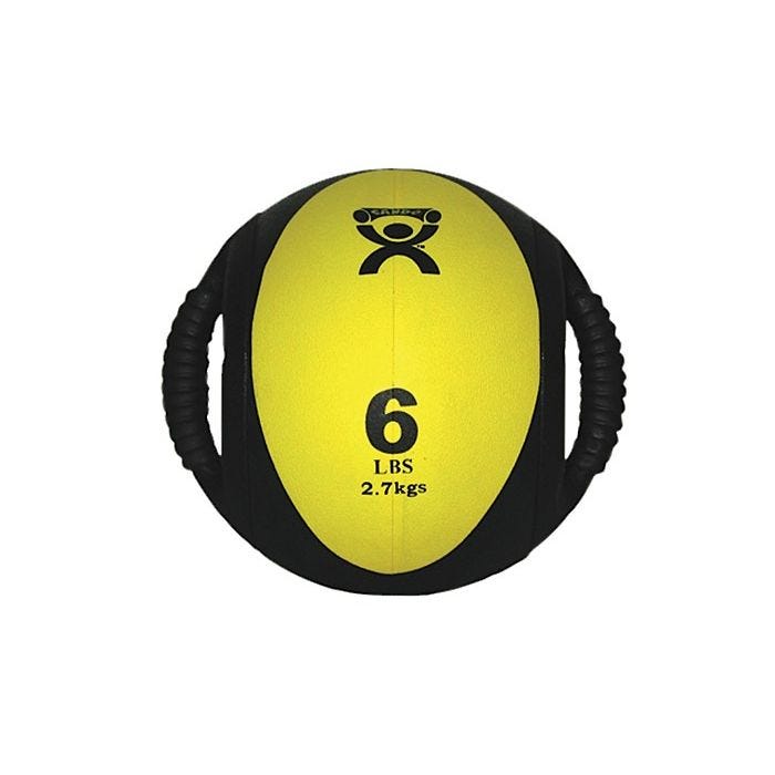 Dual Handle Medicine Ball, 6 lbs. Yellow