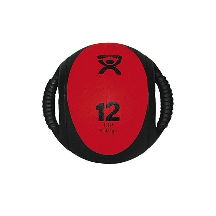 Dual Handle Medicine Ball, 12 lbs. Red