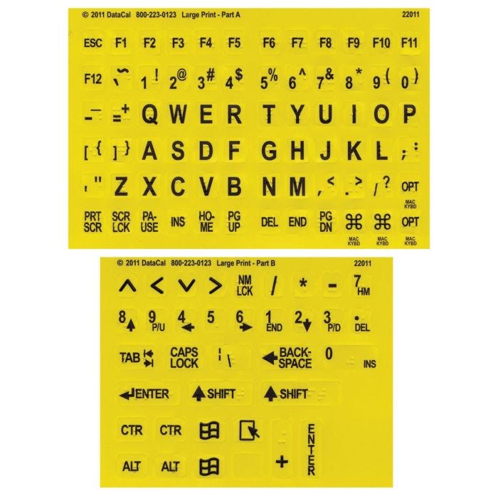 Large Print Braille Keyboard Labels Large Print Braille Keyboard Labels