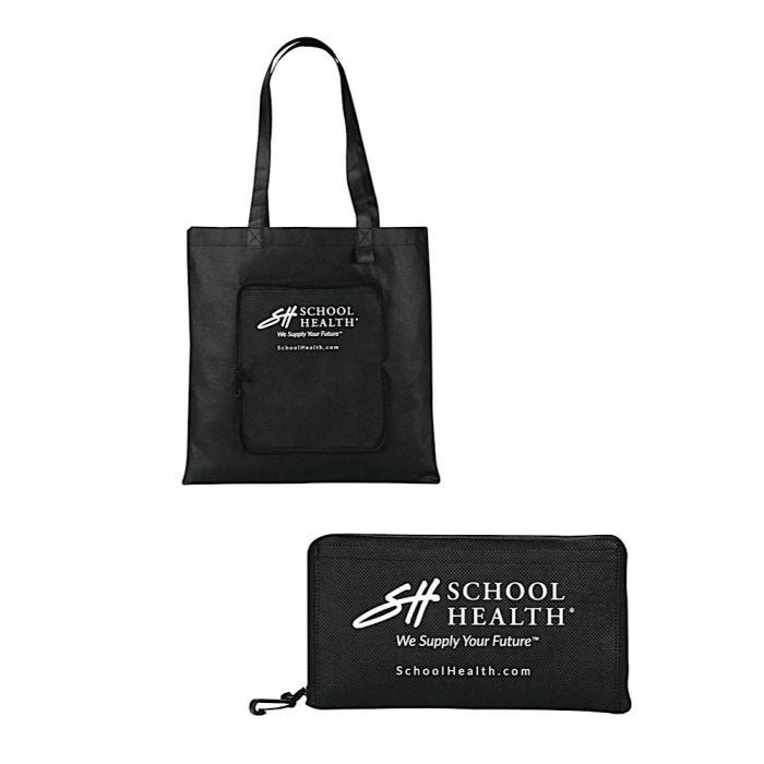Front view of School Health Conference Zip Totes with Logo Front view of School Health Conference Zip Totes with Logo