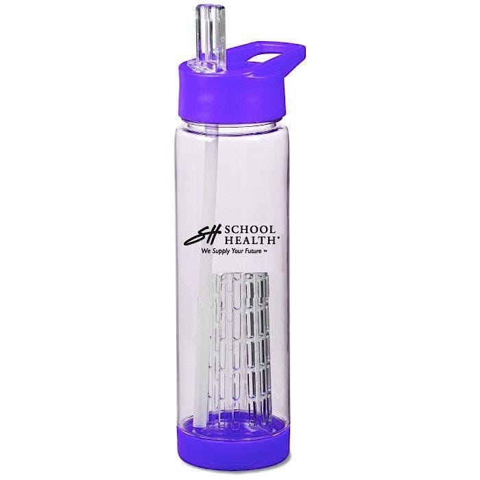 Front view of purple School Health Infuser Bottle Front view of purple School Health Infuser Bottle