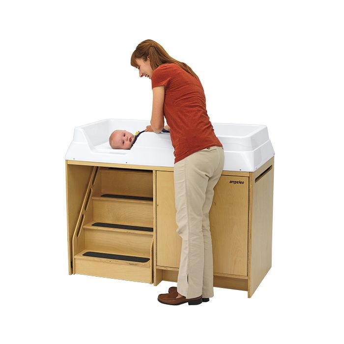 Angeles Changing Table with Locking Stairs School Health