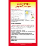 Heat Stroke Symptoms & First Aid, Laminated mAGNET with Dry Erase Marker - 5.25" x8.5"