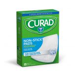 Curad Non Stick Pad 8"x3", Sterile, 8/box