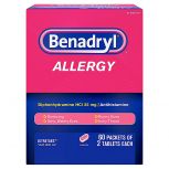 Benadryl Ultratabs Go Packs, Allergy Medicine Tablets, 60 Packets of 2 Tablets