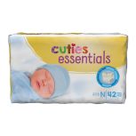 Cuties Baby Diapers, Newborn Up to 10 lbs. 168/Case