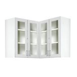 Corner Wall Cabinet with Four Clear Acrylic Doors 30"H x 36"W (each side) x 12.25"D
