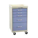 Five-Drawer Mini Tower Isolation Cart With Push-Button Lock