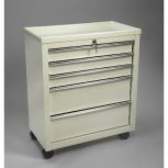 5-Drawer Cart with Key Lock, Beige 