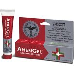 maximum strength amerigel wound dressing for open deep wounds, diabetic ulcers, stasis ulcers, pressure ulcers stage I-IV, surgical wounds, friction tears, cuts & scrapes, itch & rash relief, 1st & 2nd degree burns