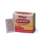 medique diotame sugar-free chewable tablets for indigestion, upset stomach, heartburn, diarrhea, and nausea in 15x 2 commissary packs