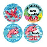 Shellfish Allergy Stickers, 200/Roll