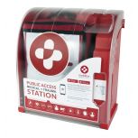 Mobilize Rescue System Public Access Rescue System Station, 4/pack with Alarmed Cabinet