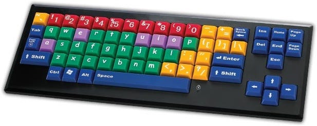 MyBoard Lower Case Color Coded Keyboard