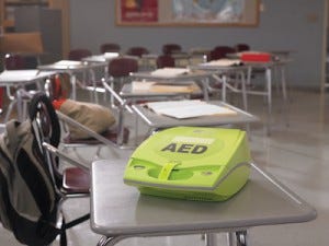 AED on student desk